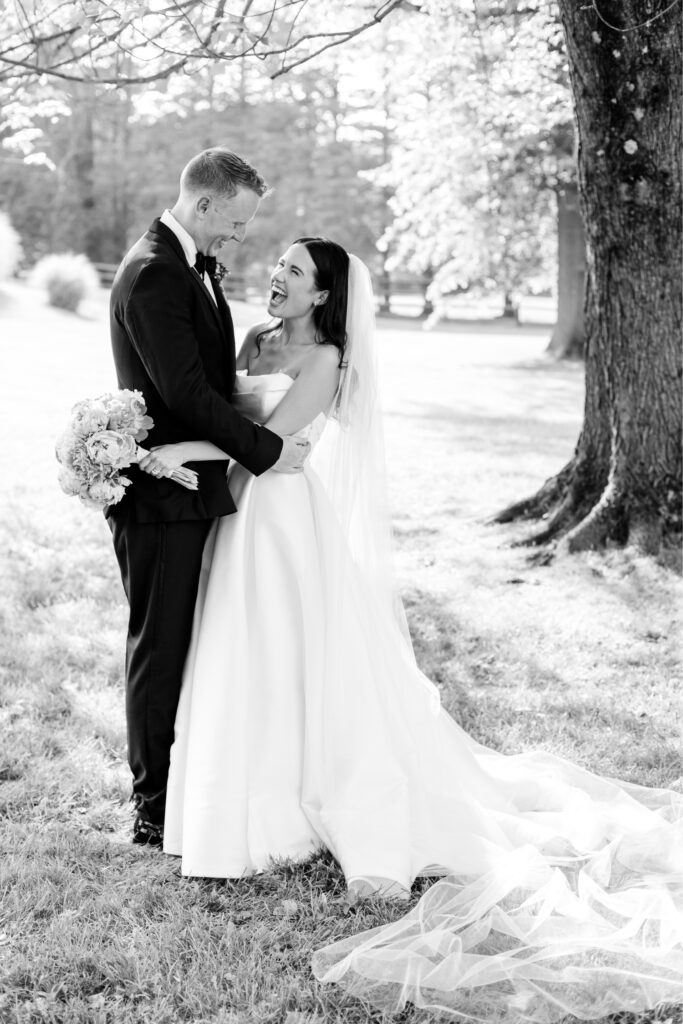 bride & groom portrait on summer Pennsylvania wedding day