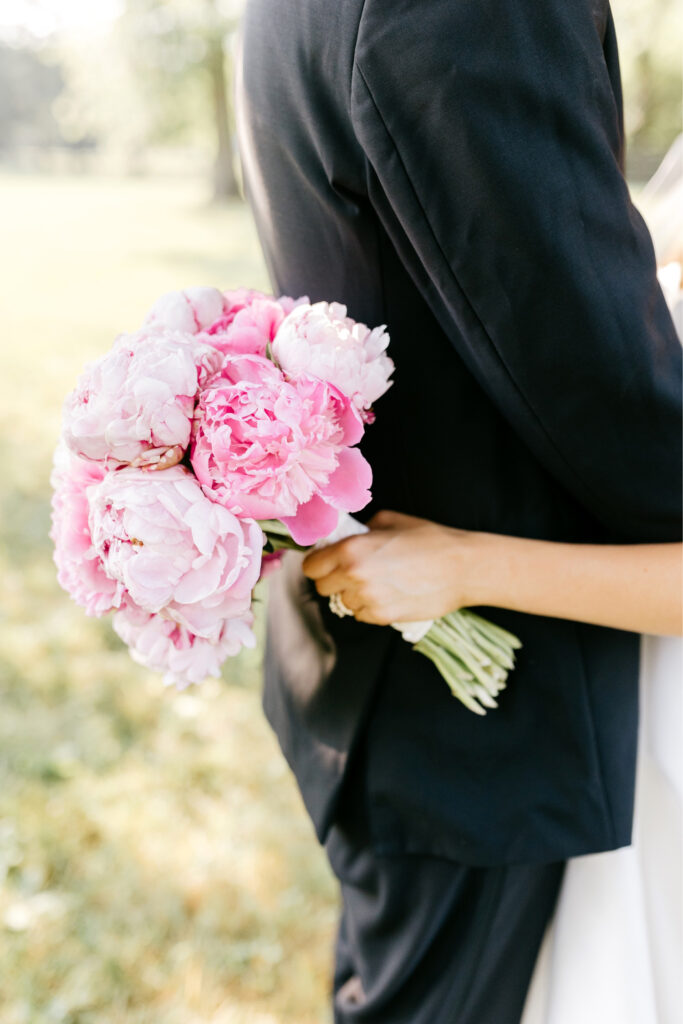 vibrant pink bridal bouquet for summer wedding