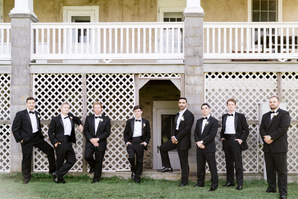 groom with groomsmen at Lake House Inn by Emily Wren Photography