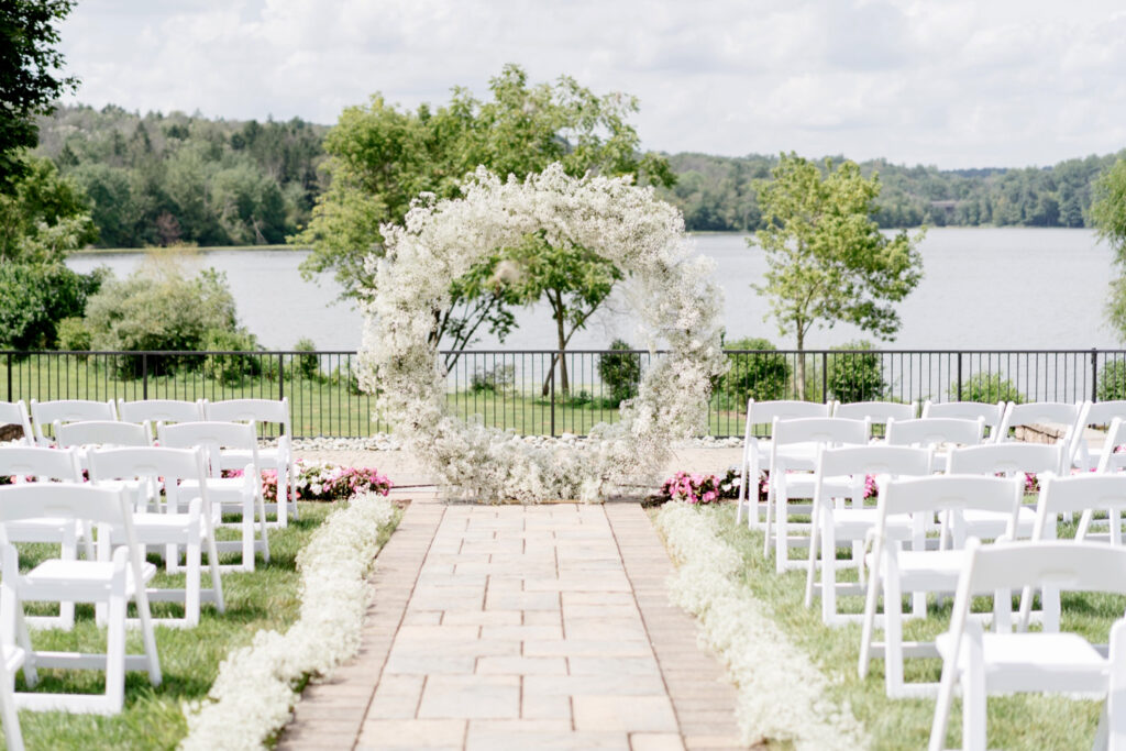 wedding ceremony details at The Lake House Inn