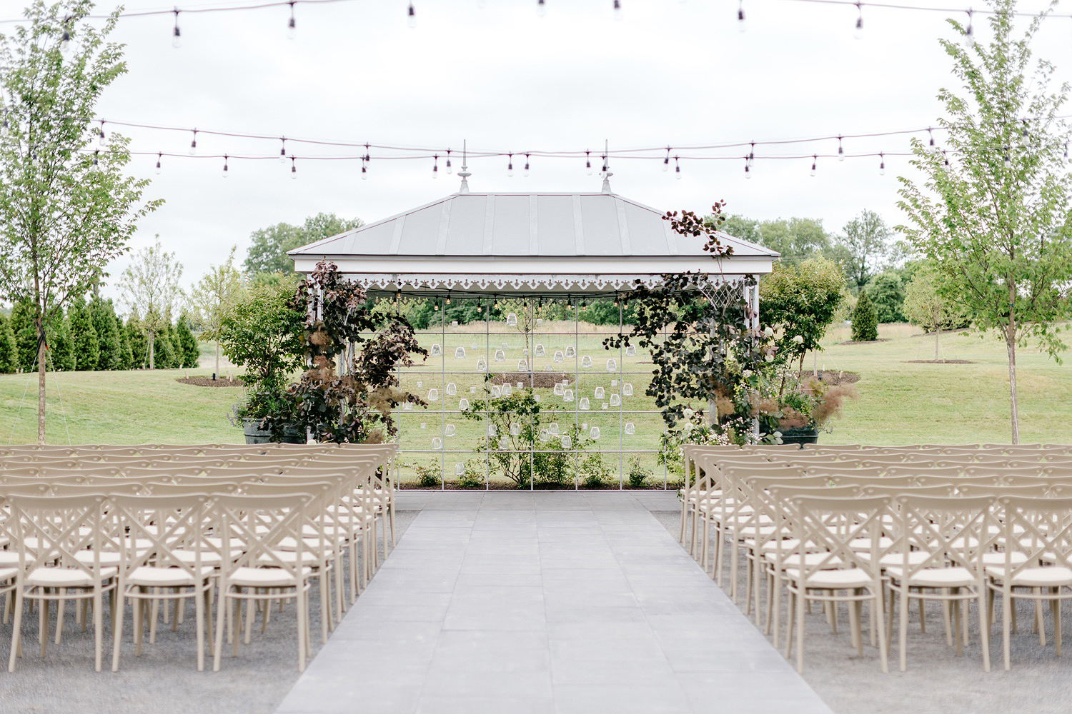 ceremony space at Terrain Gardens at DelVal by Emily Wren Photography