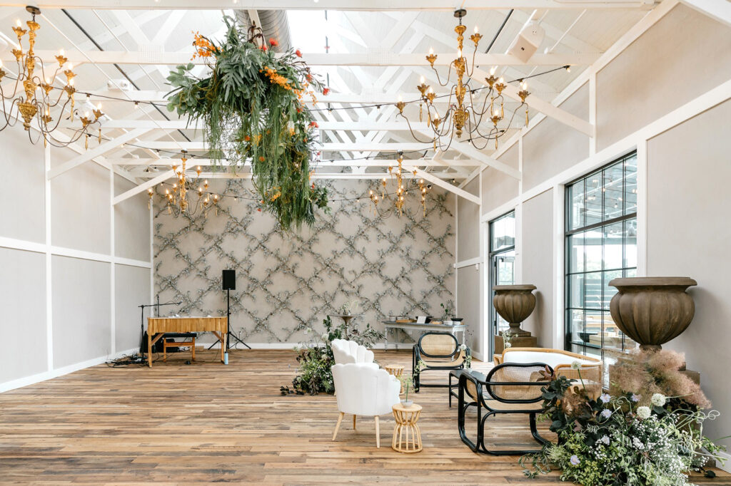 Terrain Gardens in Doylestown reception space by Emily Wren Photography