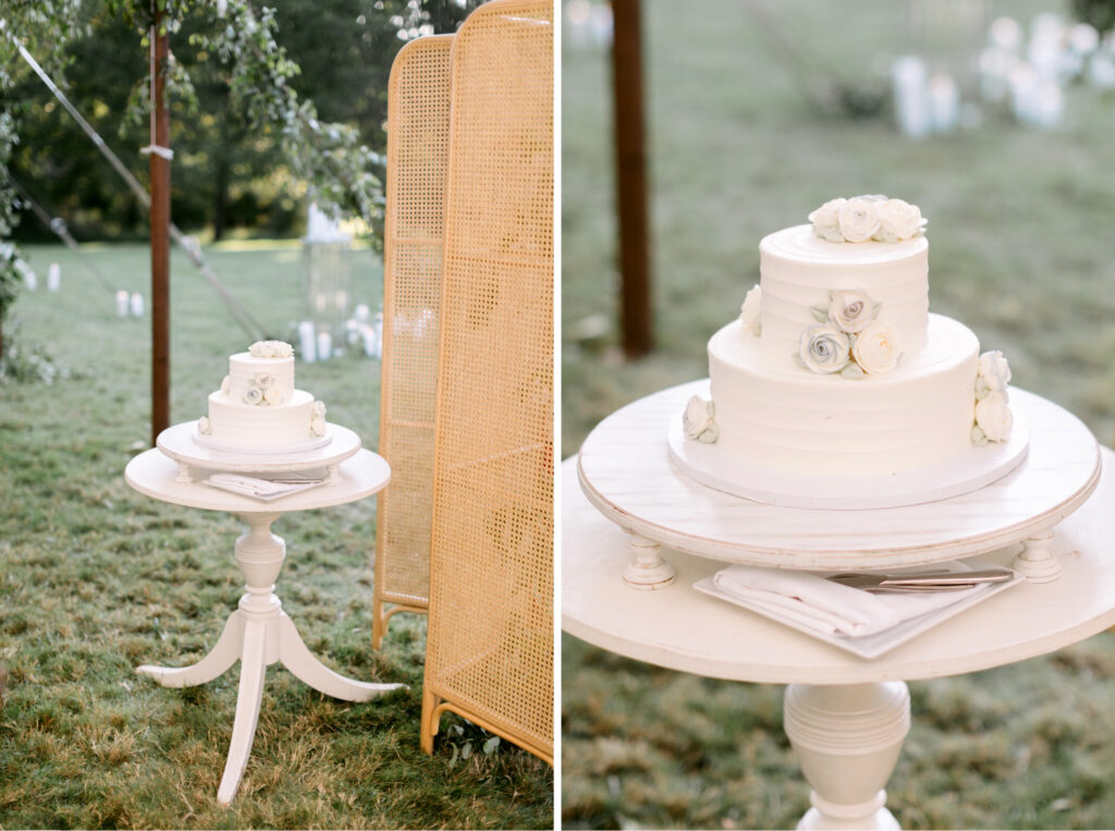 minimal 2 tier wedding cake