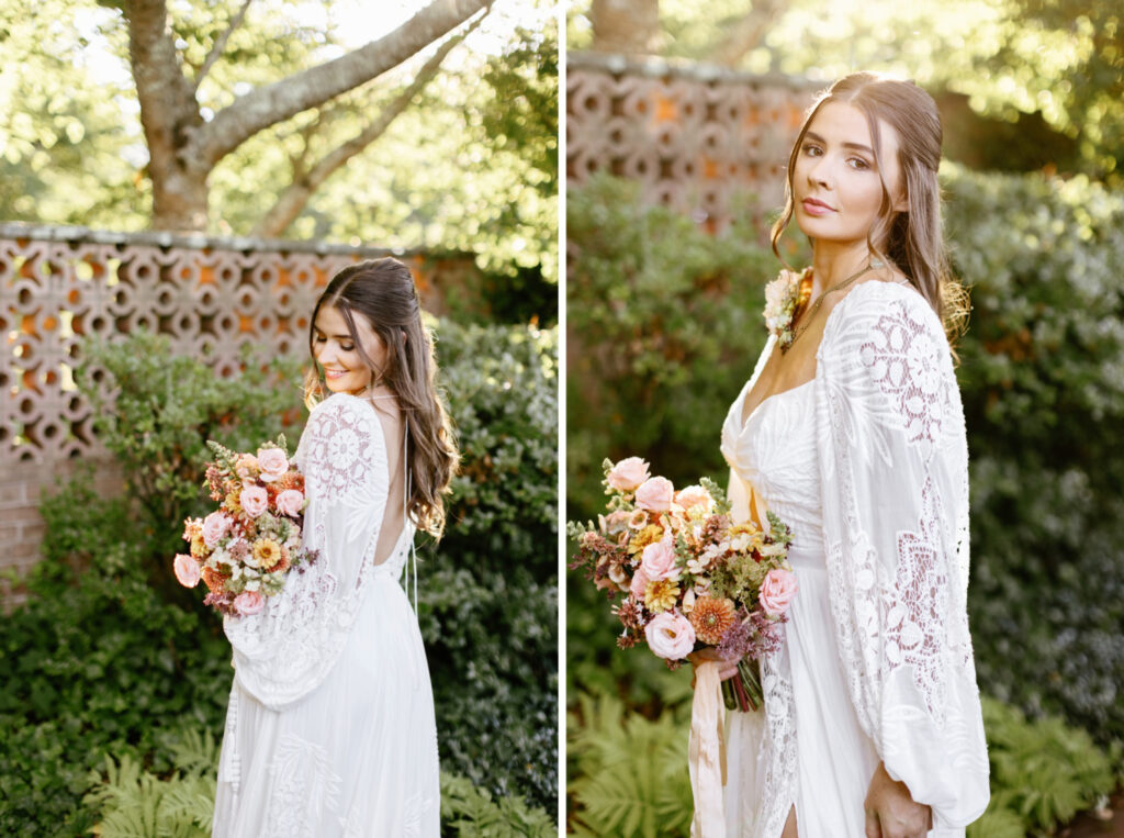 bohemian bride at The Willows by Emily Wren Photography