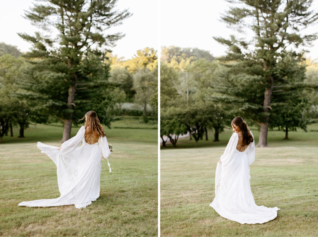 bohemian bride at The Willows by Emily Wren Photography