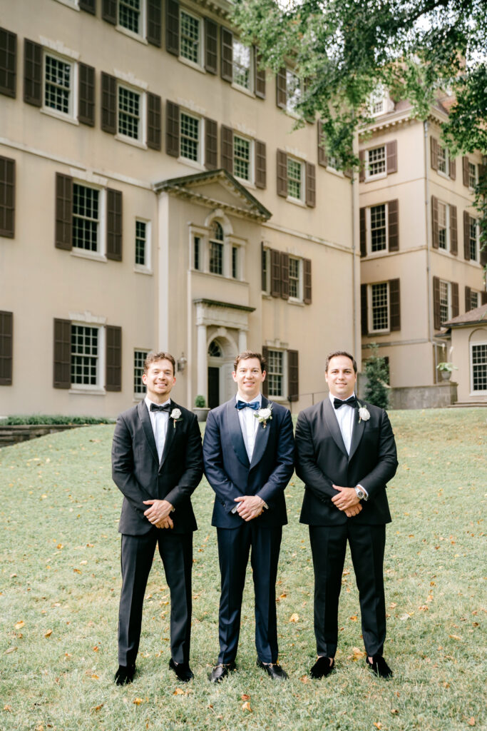 groom with groomsmen at Winterthur Musuem