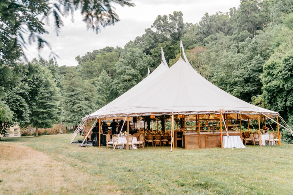 outdoor tented wedding reception at Winterthur Musuem