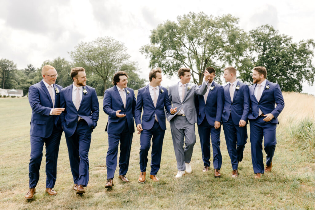 groom with groomsmen at Gulph Mills Golf Club