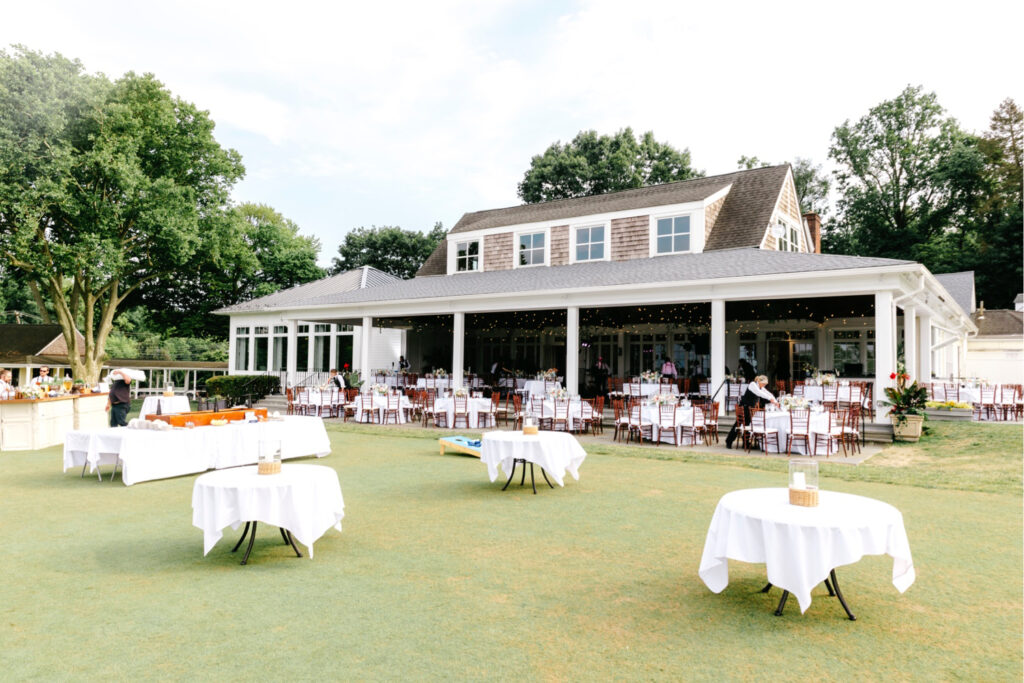 outdoor summer wedding reception at Gulph Mills Golf Club