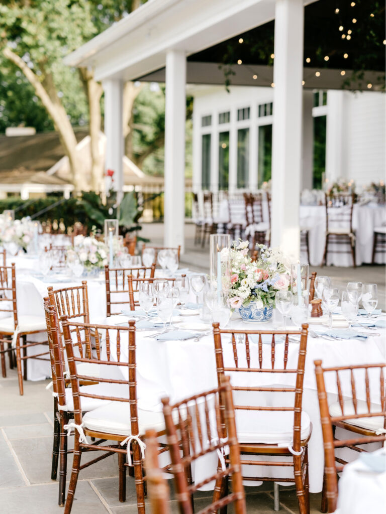 outdoor summer wedding reception tables