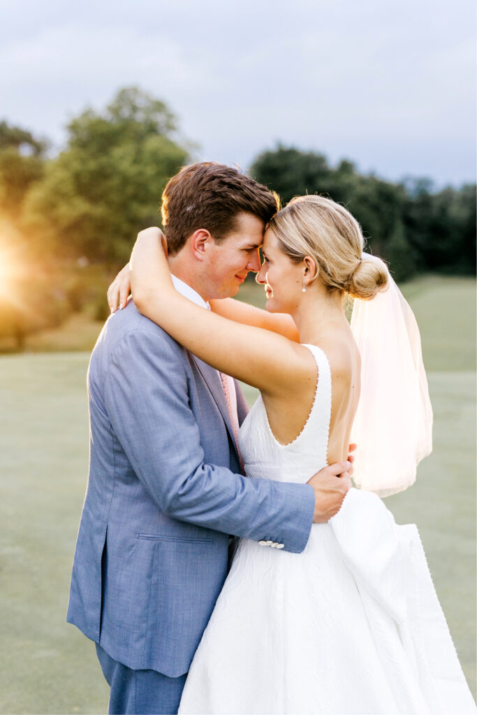 bride & groom night portrait at Gulph Mills Golf Club