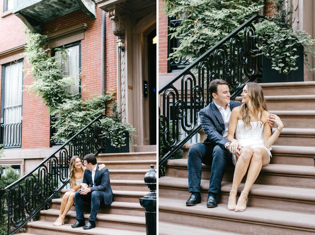 engagement photos at apartment in New York City