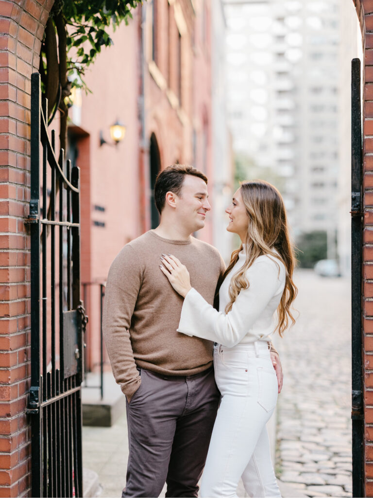 engagement photo shoot nearby Washington Square Park NYC