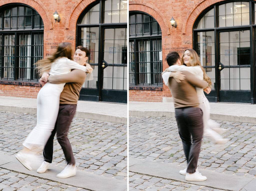 fun engagement photos in NYC by Emily Wren Photography