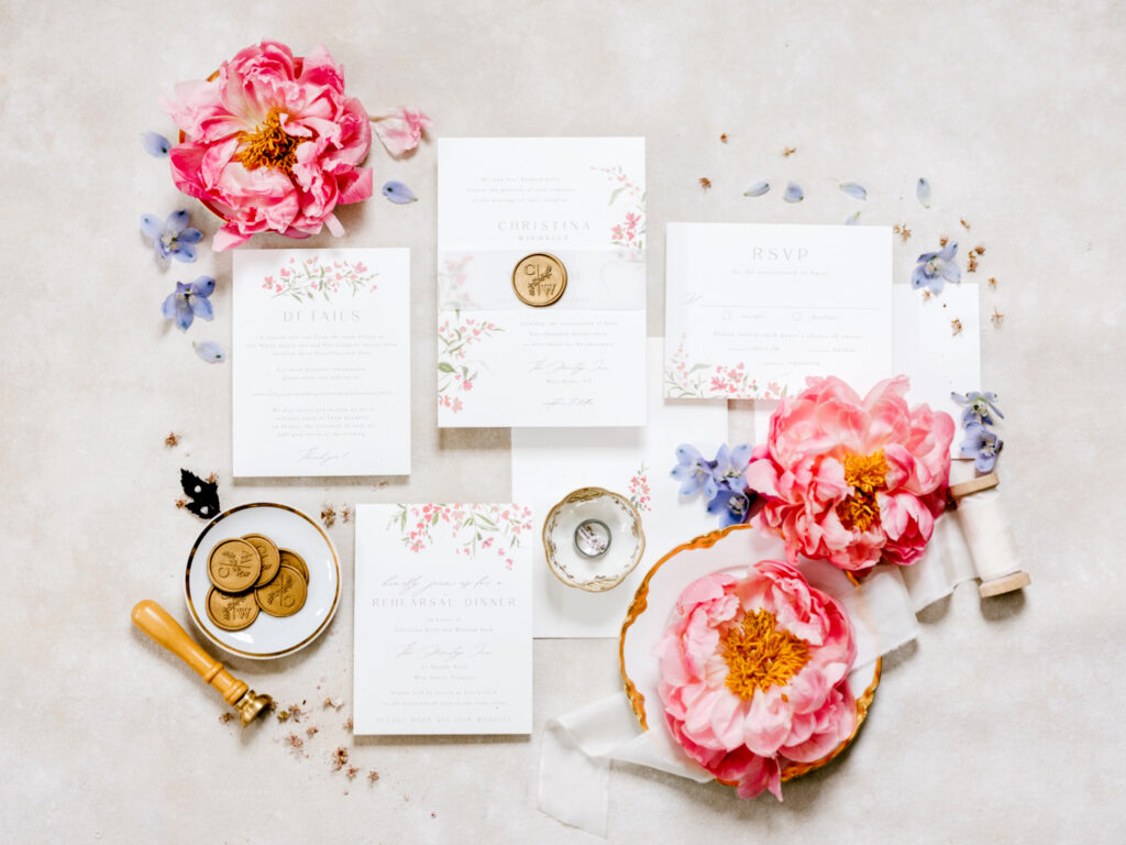 vibrant & colorful summer wedding invitations by Emily Wren Photography