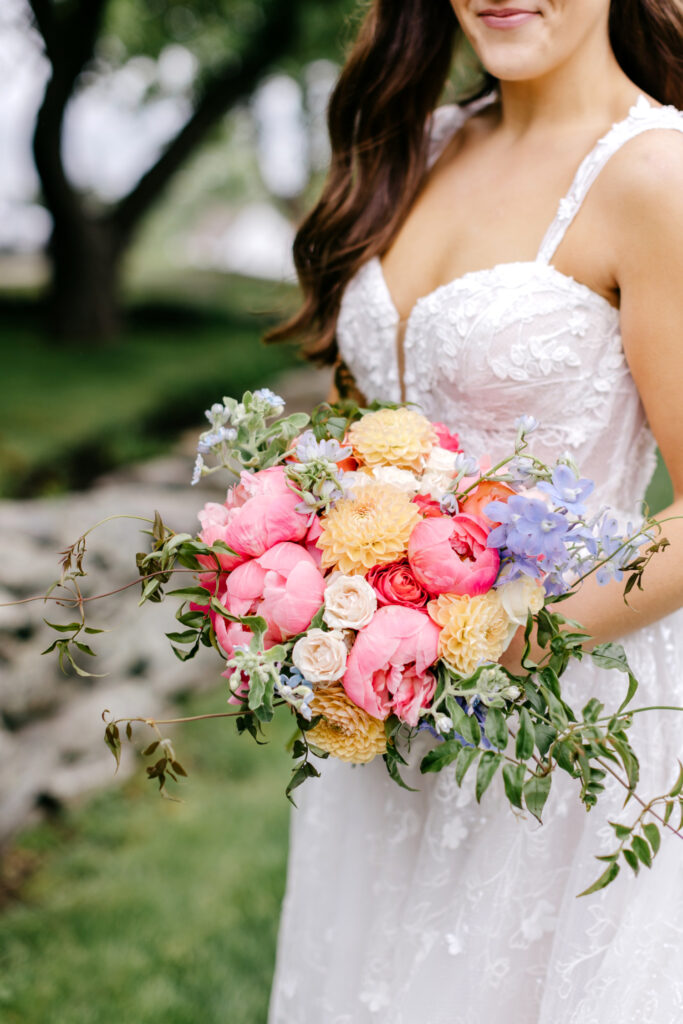 vibrant and colorful summer bridal bouquet