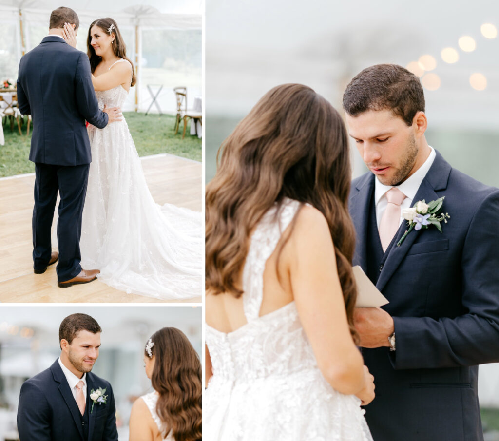 bride & groom private & emotional vow reading by Emily Wren Photography