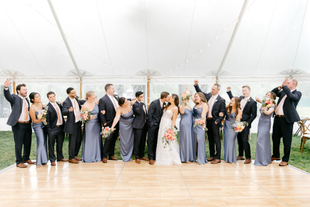 full wedding party at the Hermitage Inn by Emily Wren Photography