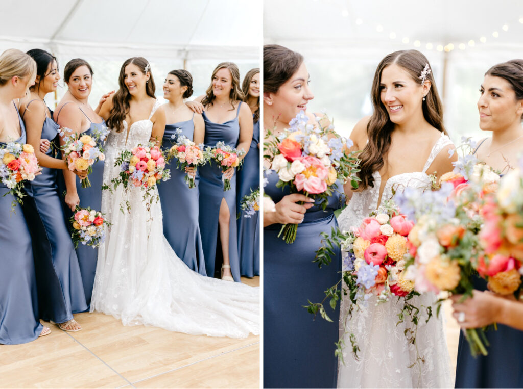 bride with bridesmaids at the Hermitage Inn