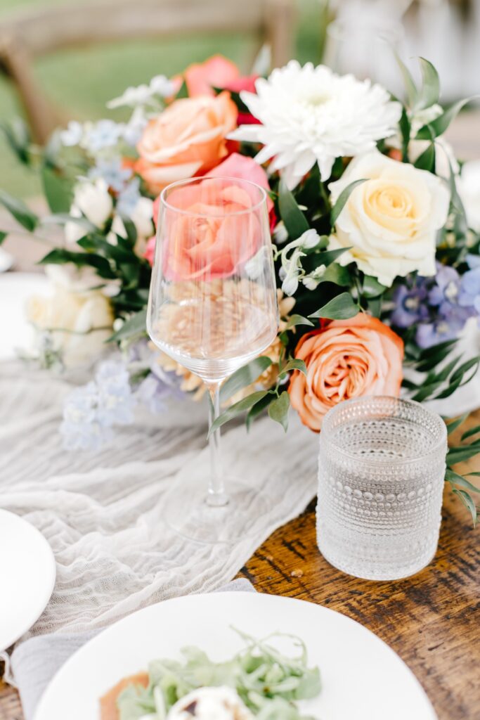 vibrant summer wedding reception decor by Northeast wedding photographer Emily Wren Photography