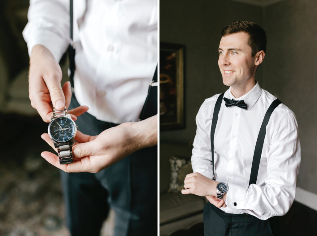 groom getting ready for his New Jersey wedding day