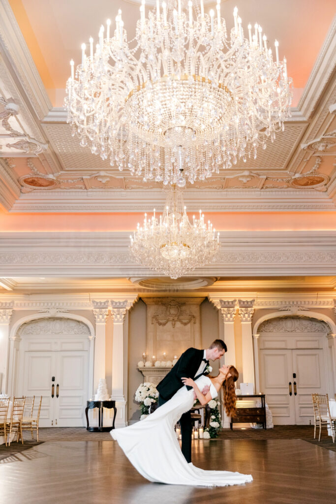 bride & grooms private first dance at Park Savoy Estate wedding reception