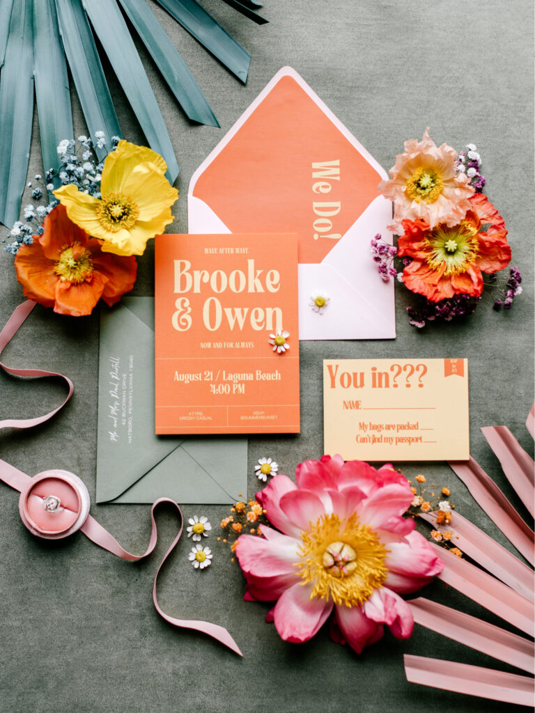 bohemian wedding invitational suite by Emily Wren Photography