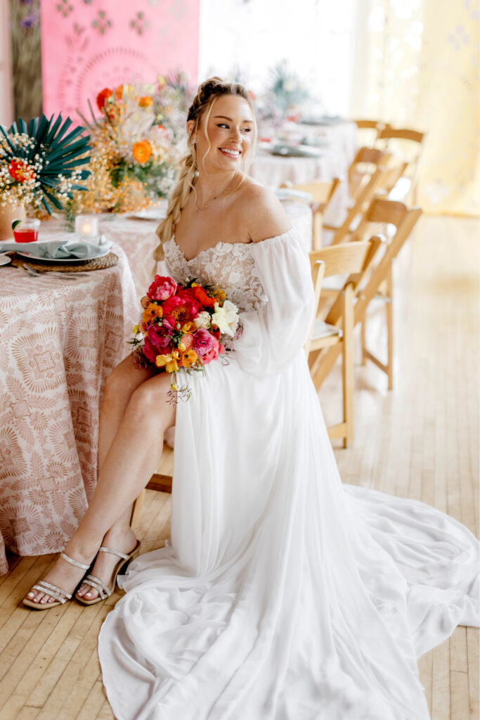 bohemian Philadelphia bride at her cinco de mayo spring wedding by Emily Wren Photography