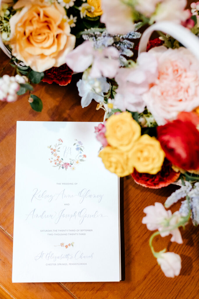 church ceremony wedding pamphlet by Emily Wren Photography