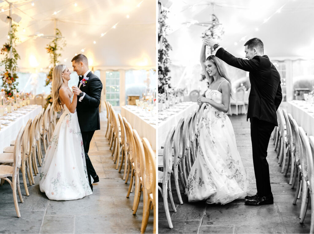 bride & groom private first look at wedding reception by Emily Wren Photography