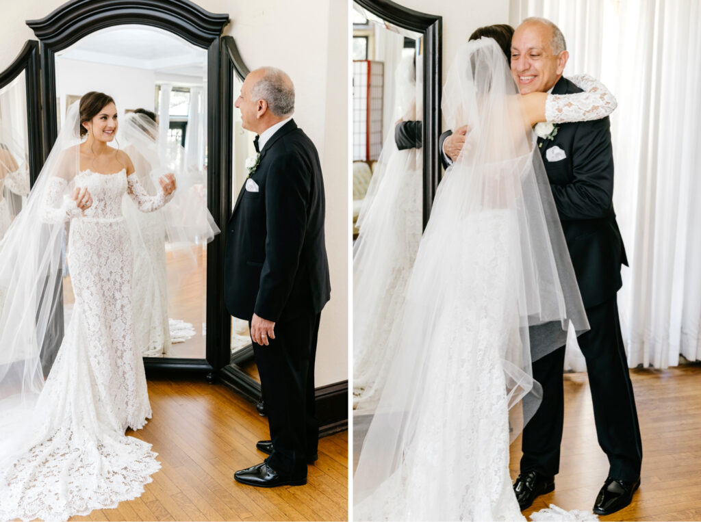 brides first look with her father by Emily Wren Photography