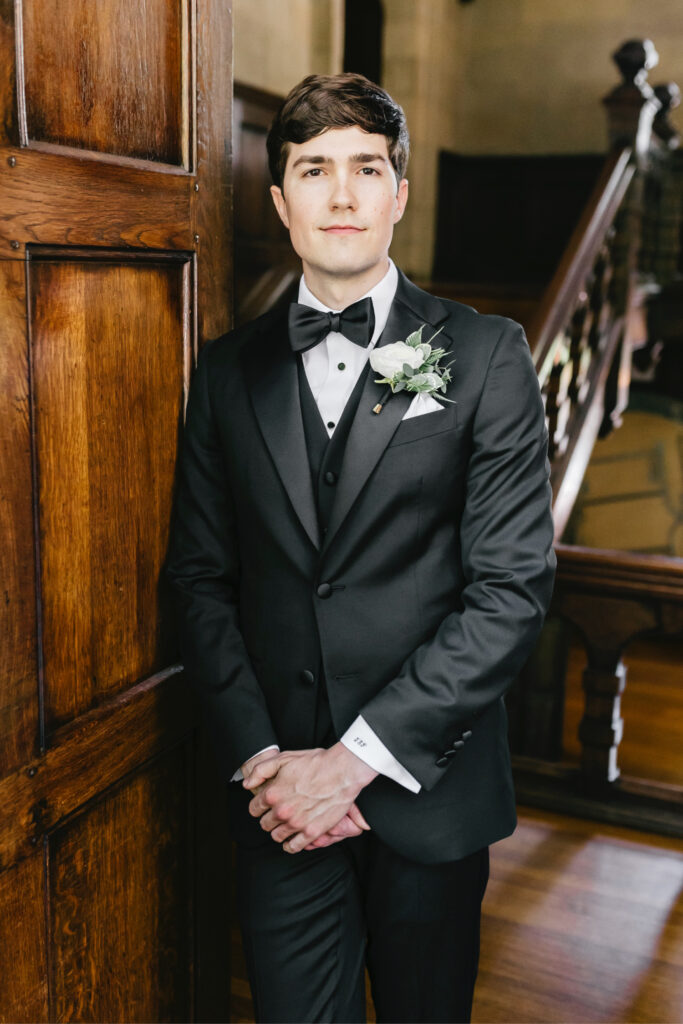 portrait of Pennsylvania groom before his summer wedding by Emily Wren Photography