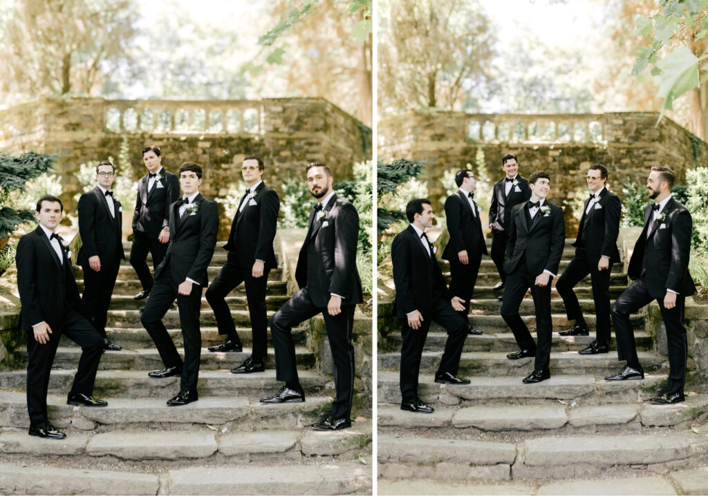 groom with groomsmen at Parque Ridley Creek