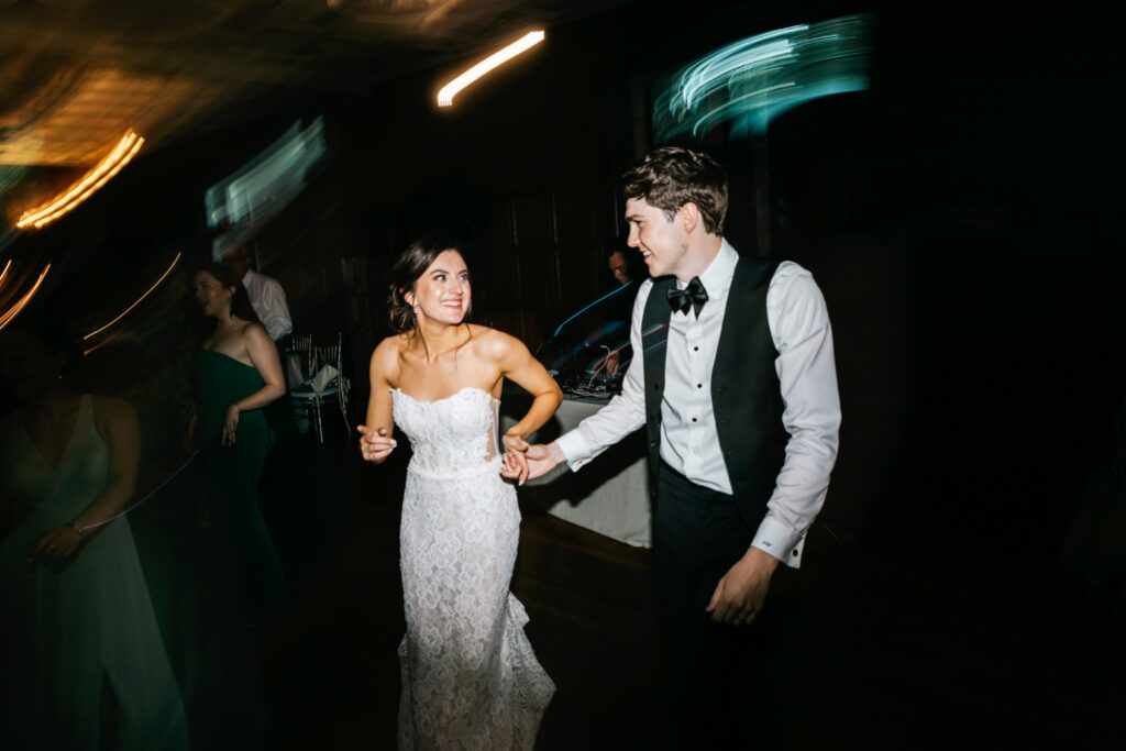 bride and groom dancing at their Philadelphia wedding reception by luxury wedding photographer Emily Wren Photography