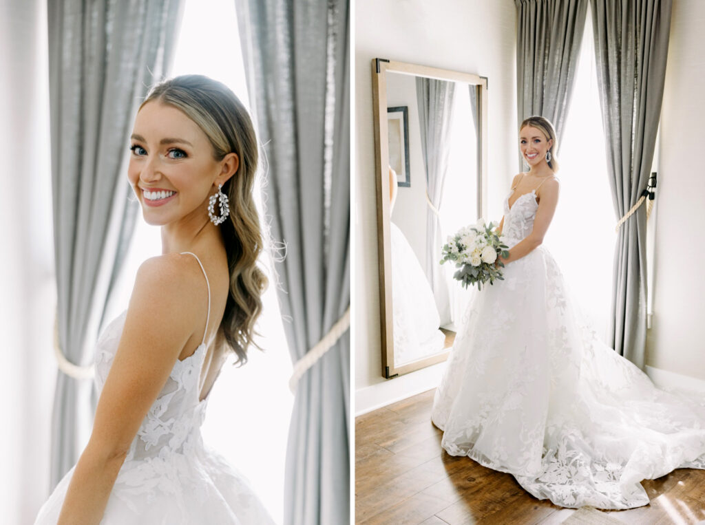 beautiful bride getting ready for her autumn wedding day by Emily Wren Photography