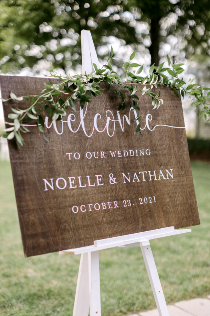 rustic wedding welcome sign