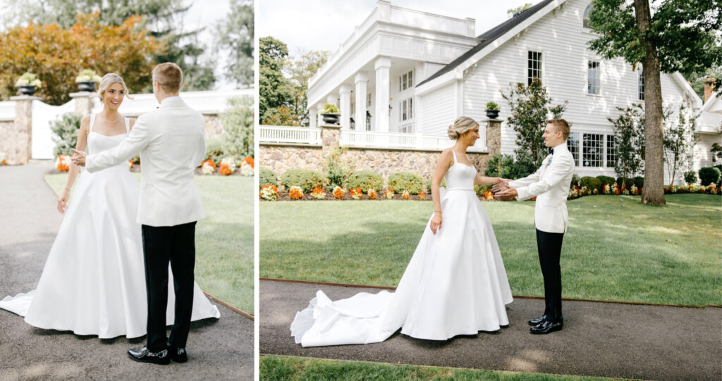 private first look a the Ryland Inn by Emily Wren Photography