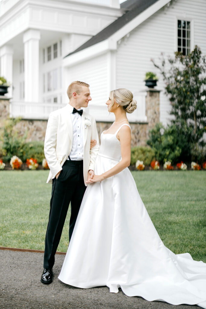 bride & groom on their summer wedding day at The Ryland Inn