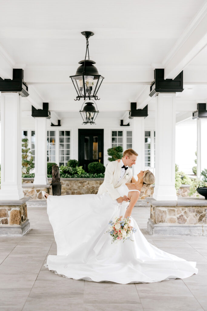 bride & groom portrait at the Ryland inn by New Jersey wedding photographer Emily Wren Photography