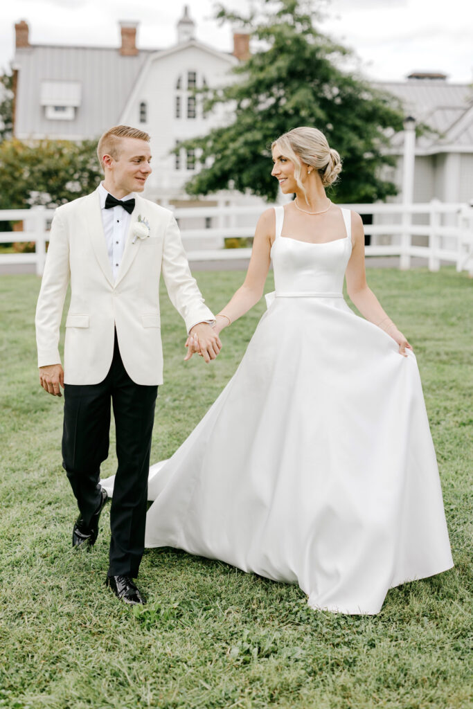 bride & groom on their summer wedding day at The Ryland Inn