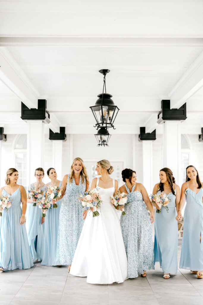 New Jersey bride with her bridesmaids at the Ryland Inn by Emily Wren Photography