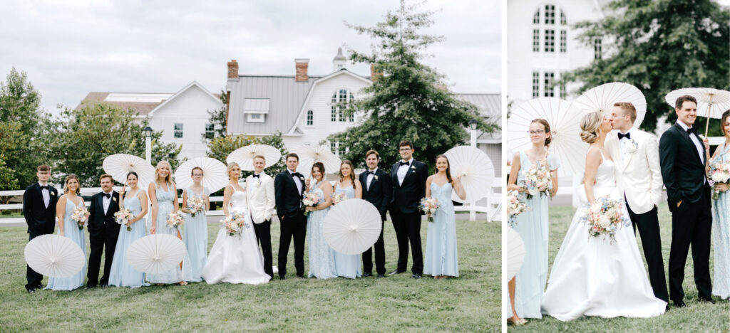 full wedding party at the Ryland Inn for summer wedding in New Jersey