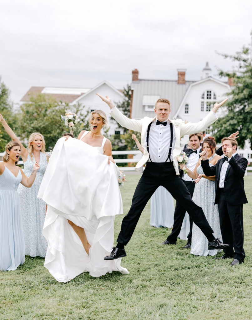 Goofy wedding party portraits by New Jersey Wedding photographer Emily Wren Photography