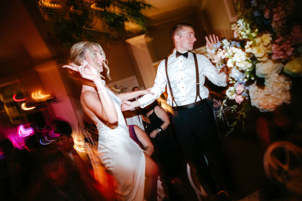 bride & groom dancing at their summer reception at The Ryland Inn by Emily Wren Photography