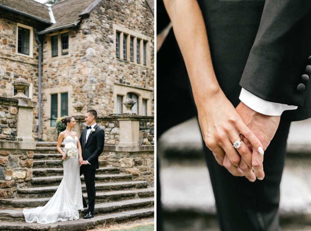 portrait of sophisticated bride & groom at Parque Ridley Creek by Emily Wren Photography