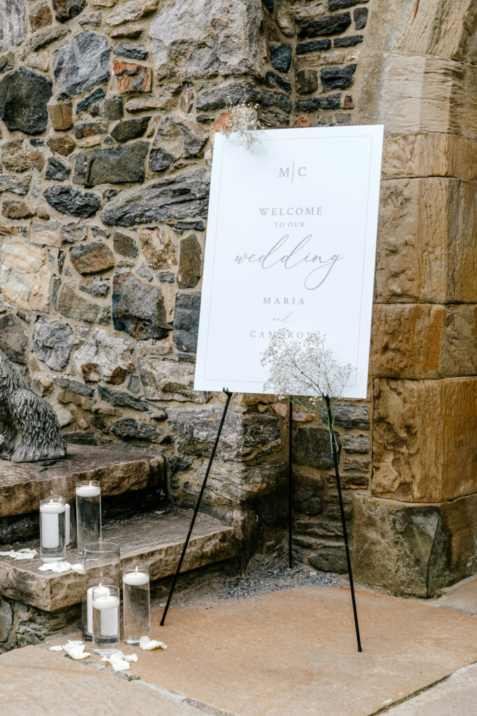 simple & elegant wedding welcome sign