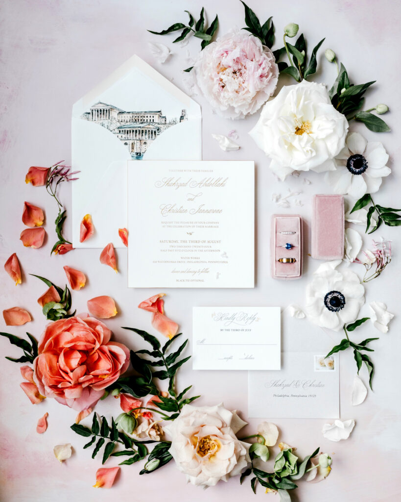 elegant wedding invitation suite by Emily Wren Photography