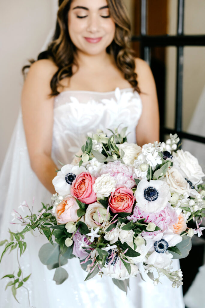 colorful summer bridal bouquet