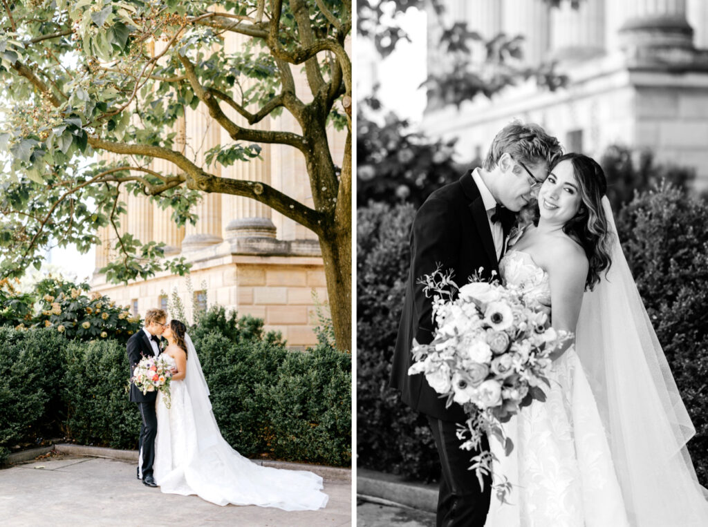 bride & groom portrait session at the Philadelphia Museum of Art by Emily Wren Photography