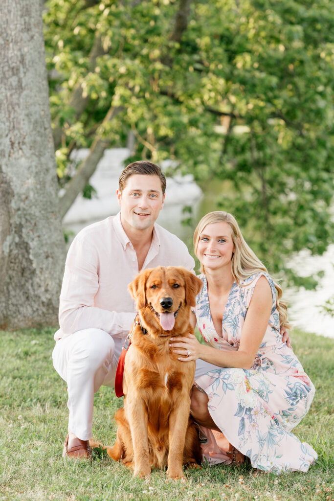 New Jersey engagement session with pet dog in Spring Lake by Emily Wren Photography